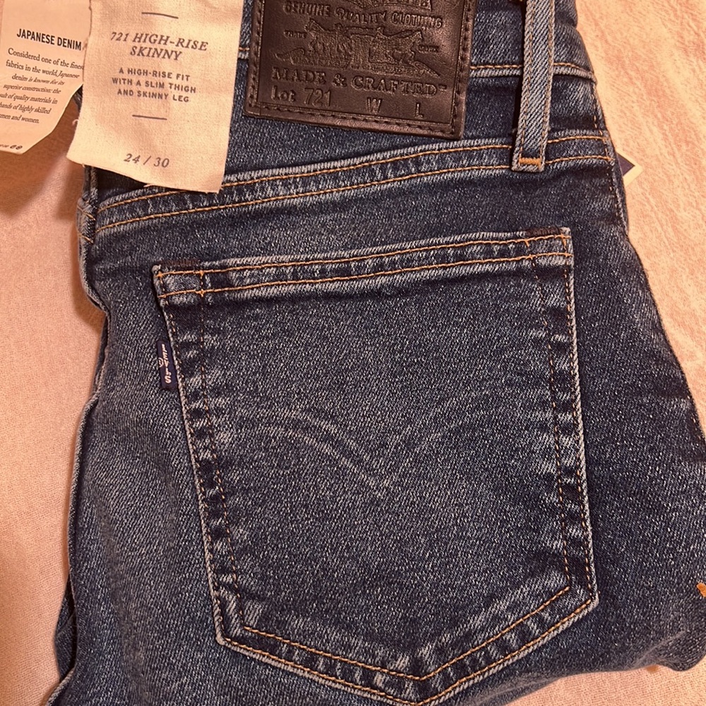 Levi’s Made & Crafted 721 High Rise Skinny Jeans 24 x 30 Japanese Denim